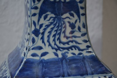 Lot 424 - Blue and white 'fang zun' altar vase Chinese,...