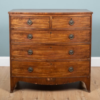 Lot 30 - A Regency-style mahogany bow-fronted chest of drawers
