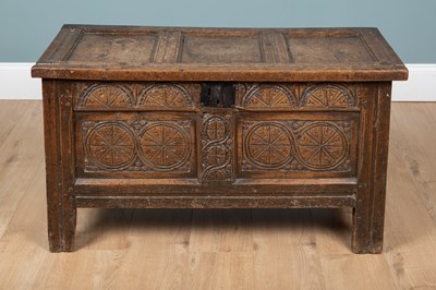 Lot 1184 - A 17th century oak coffer