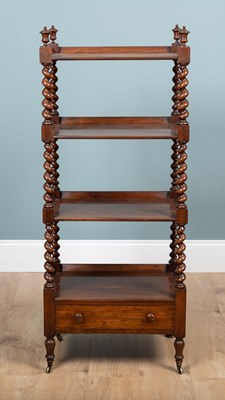 Lot 408 - A Victorian mahogany three-tier whatnot