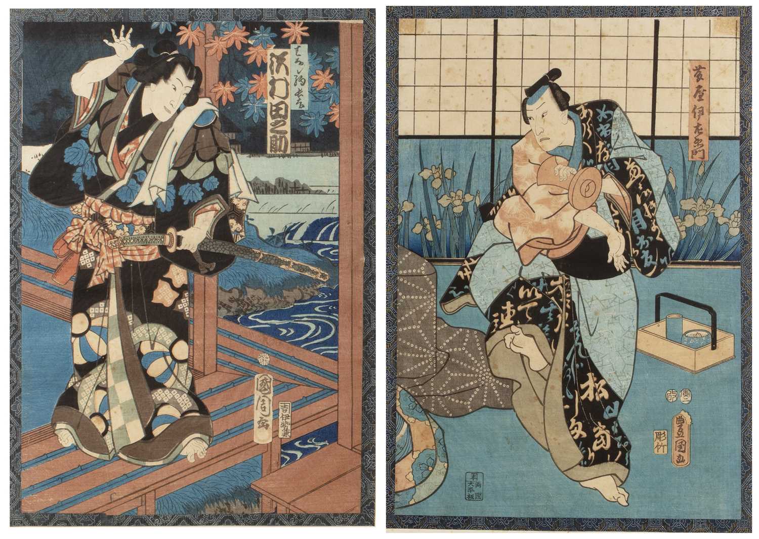 Lot 292 - Collection of woodblock prints Japanese...
