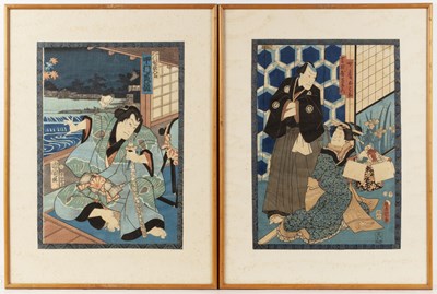 Lot 292 - Collection of woodblock prints Japanese...