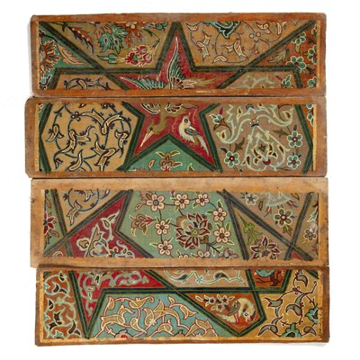 Lot 426 - Four Ispahan cartoon boards Iran, mid-20th...