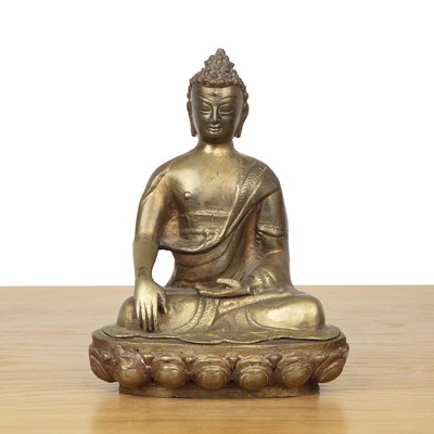 Lot 411 - Bronze model of a seated Buddha Sino-Tibetan...