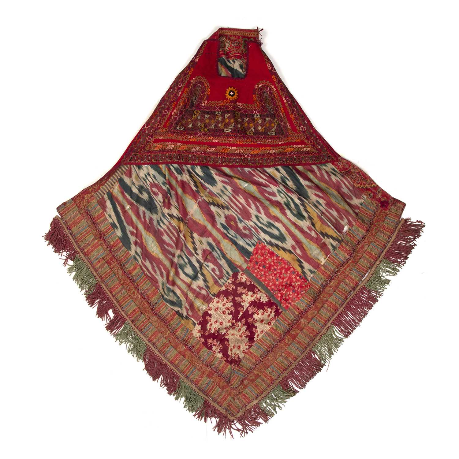Lot 253 - An Uzbek Karakalpak tribe, bridal veiling...
