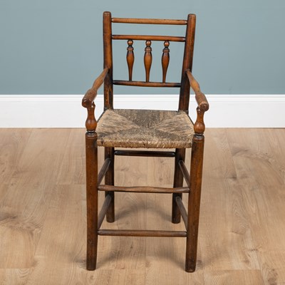 Lot 1124 - A 19th century ash child's high chair
