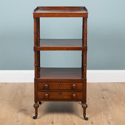 Lot 406 - A 19th century mahogany three-tier whatnot