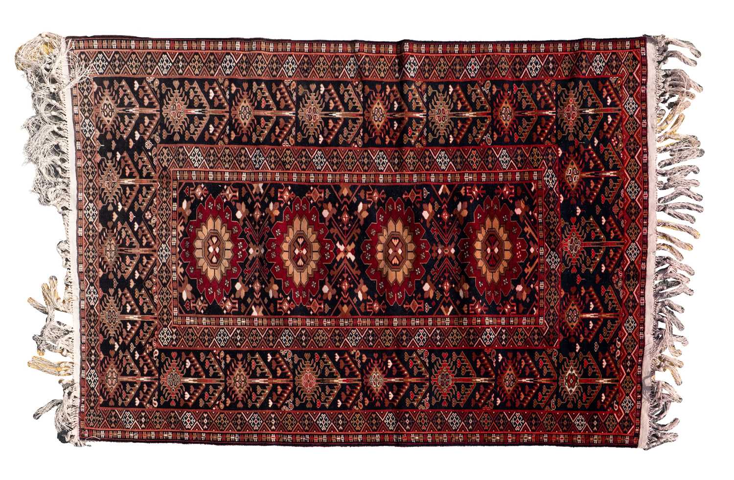 Lot 1288 - A late 20th century hand-woven silk and wool Aghan Baluch rug