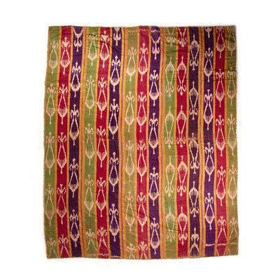 Lot 255 - An Uzbek Ikat ‘Adras’ silk cover, probably...