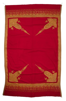 Lot 256 - An Uzbek Man’s wedding shawl, gold cotton...