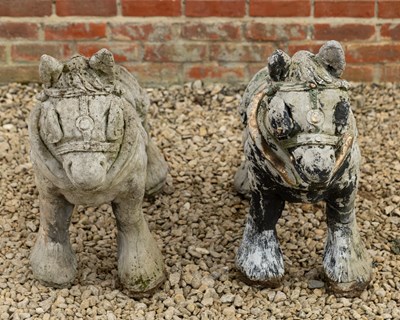 Lot 1417 - A pair of Shire Horse garden sculptures