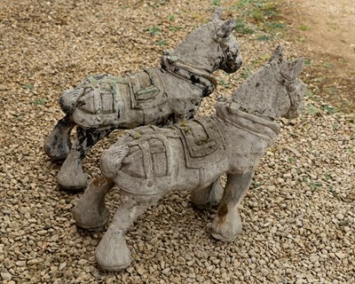 Lot 1417 - A pair of Shire Horse garden sculptures