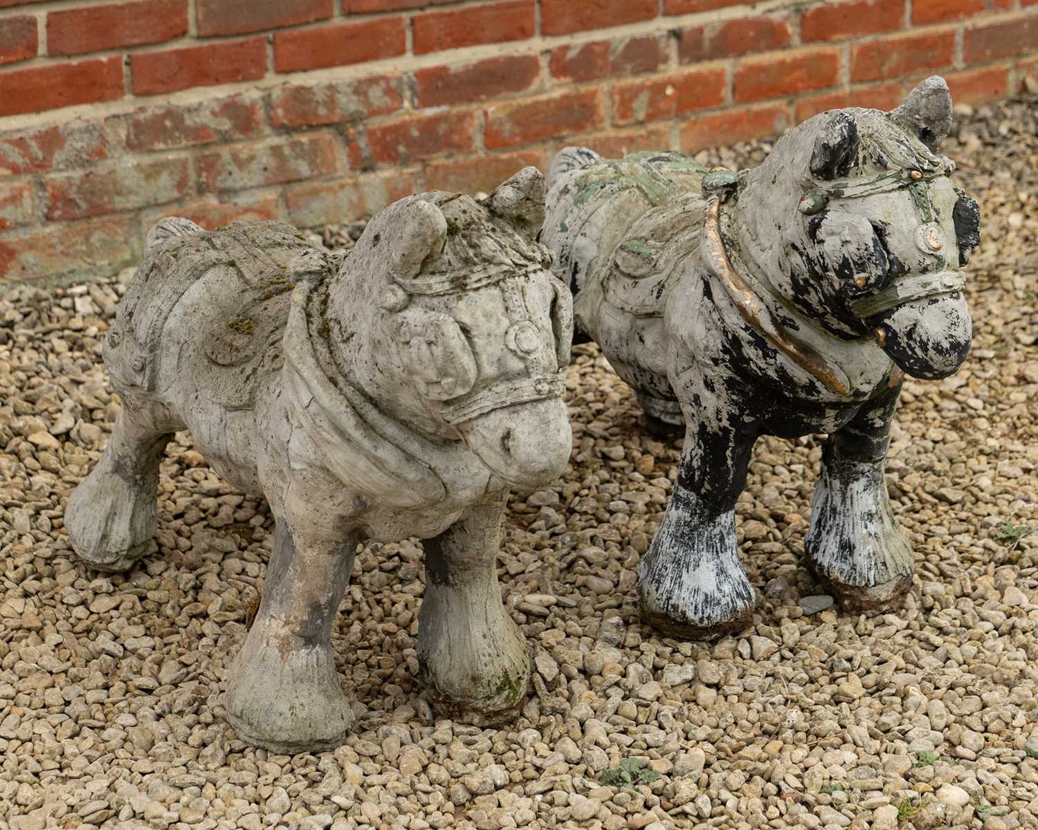 Lot 1417 - A pair of Shire Horse garden sculptures
