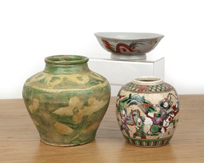 Lot 433 - Jar with 'egg and spinach ' decoration Chinese,...