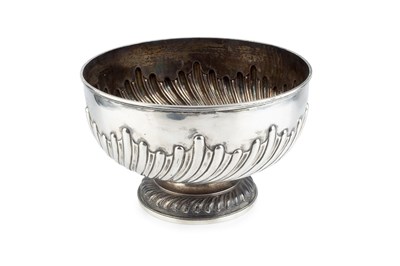 Lot 172 - A late Victorian silver punch bowl, having...