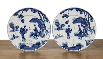 Lot 60A - Two blue and white plates Chinese, Kangxi each...