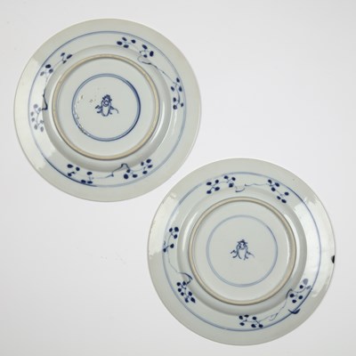 Lot 60 - Two blue and white plates Chinese, Kangxi each...