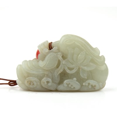 Lot 457 - Jade carved pendant Chinese, early 20th...