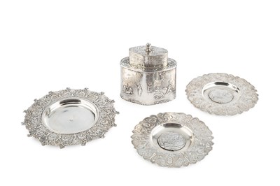 Lot 174 - A late 19th century Dutch silver tea caddy, of...