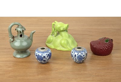 Lot 442 - Group of pieces Chinese including a green...