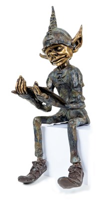Lot 1400 - A bronze sculpture of a pixie