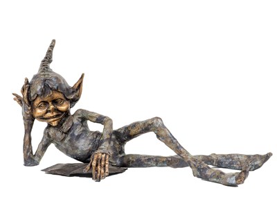 Lot 1402 - A bronze sculpture of a pixie