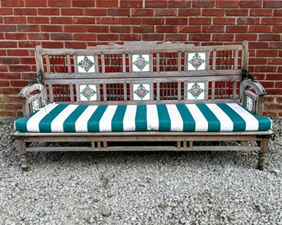 Lot 1479 - An Indian hardwood garden bench