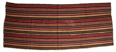Lot 263 - A Persian tribal ‘jajim’ of striped design,...