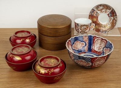 Lot 451 - Small group of pieces Japanese including an...