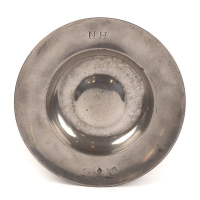 Lot 289 - A German Pewter broad rim ‘bumpy bottom’ dish...