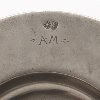 Lot 289 - A German Pewter broad rim ‘bumpy bottom’ dish...