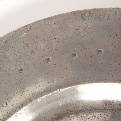 Lot 292 - A pair of pewter broad rim chargers, by Thomas...