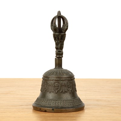 Lot 465 - Small bronze temple bell South East Asian,...