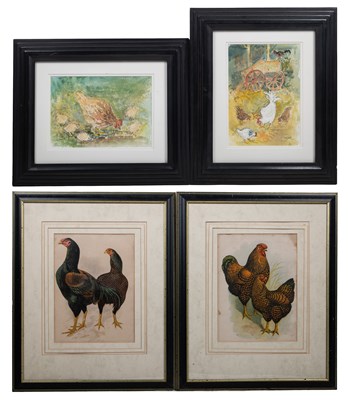 Lot 300 - Four pictures of poultry
