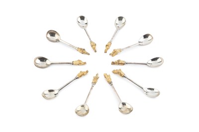 Lot 176 - A set of ten silver and silver-gilt limited...