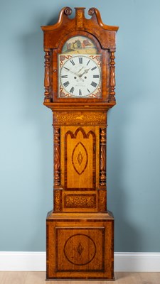 Lot 1167 - A Victorian North Country oak and mahogany longcase clock