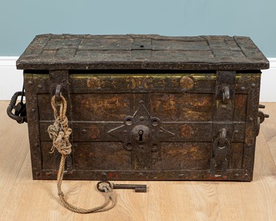 Lot 1218 - An iron strongbox