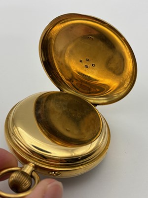 Lot 114 - A late Victorian 18ct gold open face pocket...