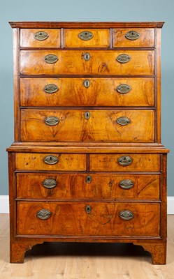 Lot 492 - A George III walnut chest on chest
