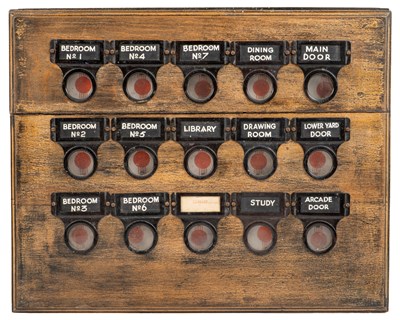 Lot 1497 - A mid-20th century servant's electric bell board