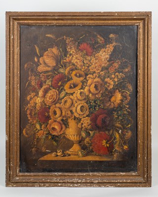Lot 1106 - A 17th century-style naive painting of a still life