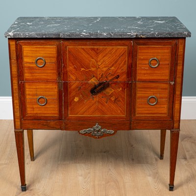 Lot 80 - A French marble topped commode