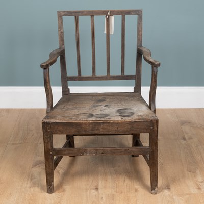 Lot 1052 - A Country made elbow chair