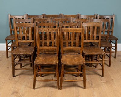 Lot 1174 - A set of seventeen kitchen chairs