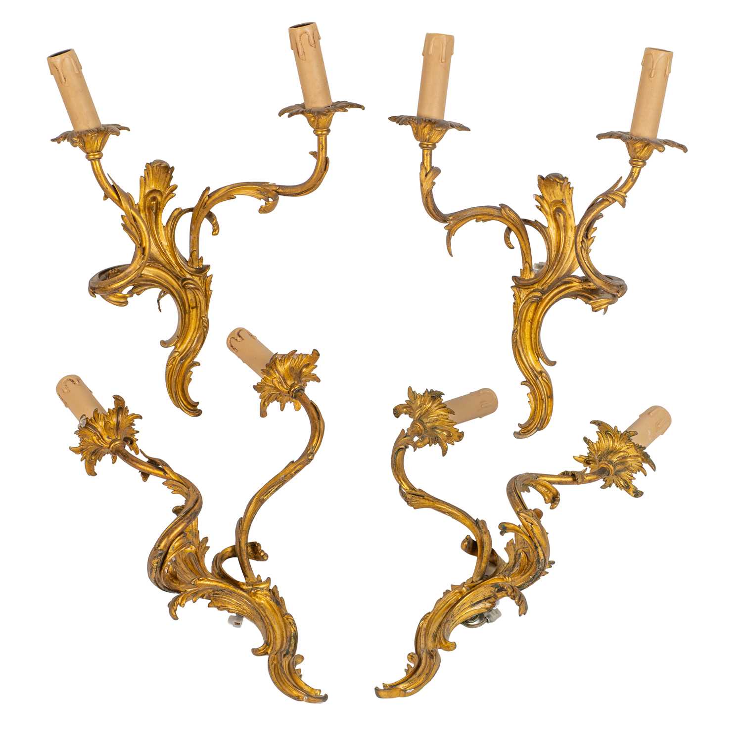 Lot 37 - A set of four French-style wall lights