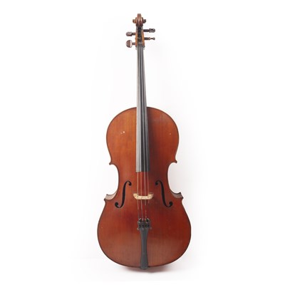 Lot 135 - A cello with two piece back, golden brown in...