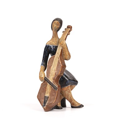 Lot 117A - A 20th century ceramic figure of a cellist, in...