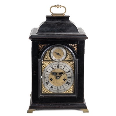 Lot 337 - A George III and later, ebonised bracket clock
