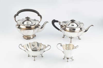 Lot 184 - An Edwardian silver four piece tea service, of...