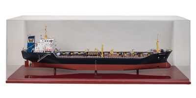 Lot 255 - A professionally made scale model of a commercial shipping tanker